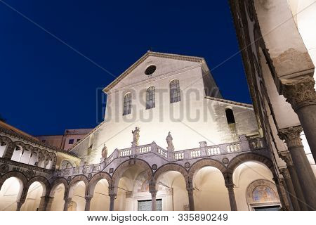 Salerno, Campania, Italy: Exterior Of The Cathedral By Night