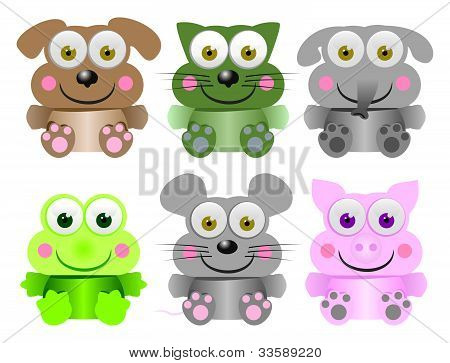 Colección de divertidos animales bebé
