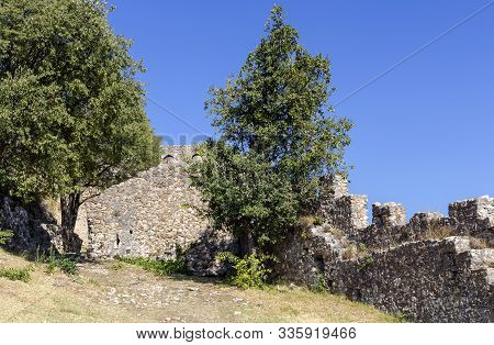 Open-air Museum. The Medieval, Byzantine City Mistras (fragments) Near Town Sparta On An Autumn Sunn