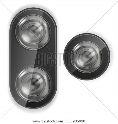Realistic Lens Camera. Smartphone Lens Camera. Vector.