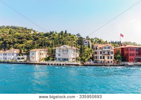 Kuzguncuk District Of Istanbul, Beautiful View Of The Bosporus Shore