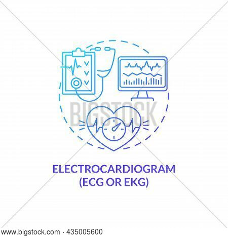 Electrocardiogram Concept Icon. Hypertension Test Abstract Idea Thin Line Illustration. Heart Diseas