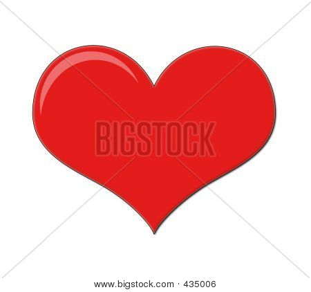 Cuore amore rosso brillante