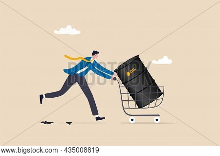 Crude Oil Investment, Buy Oil Stock To Make Profit, Fuel, Power Or Energy Company Concept, Businessm