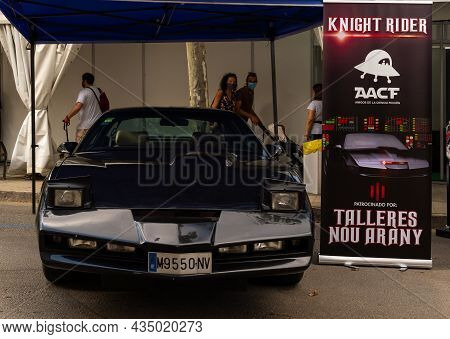Llucmajor, Spain; October 03 2021: Recreation Of The Car Of The Series The Fantastic Car Kitt In The