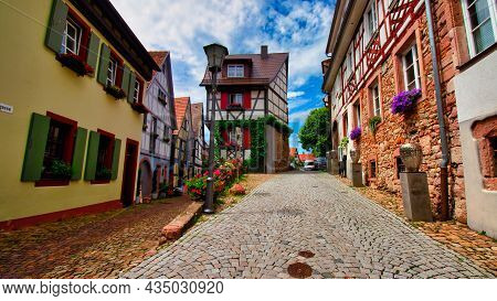 Gengenbach, Germany - July 07, 2021 - View Of The Old Village Of Gengenbach With Its Old Houses In T
