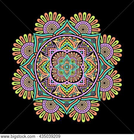 Colorful Mandala Design, Floral Wallpaper Print Design, Arabic Islamic East Style. Ramadan Style Dec
