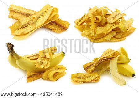 Dried Banana Chips Fried In Coconut Oil.