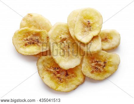 Dried Banana Chips Fried In Coconut Oil.