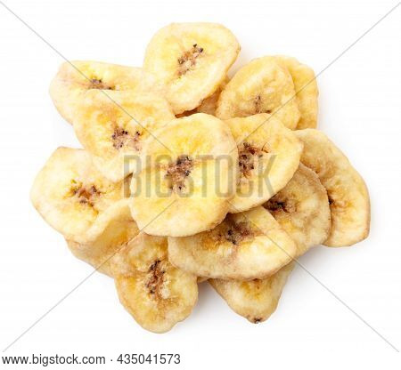 Dried Banana Chips Fried In Coconut Oil.