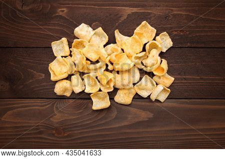 Dried Banana Chips Fried In Coconut Oil.