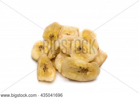 Dried Banana Chips Fried In Coconut Oil.