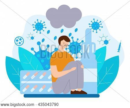 Anosmia Concept. Dysfunctional Smell Detection. People With A Sense