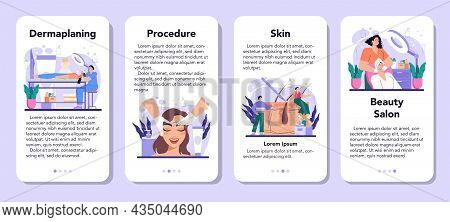 Salon Dermaplaning Procedure Mobile Application Banner Set