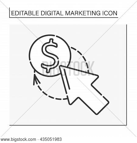 Advertising Line Icon. Pay-per-click Online Advertising. Clicked Link. Digital Marketing Concept. Is