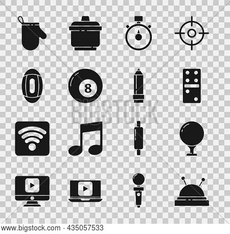 Set Needle Bed And Needles, Golf Ball On Tee, Domino, Stopwatch, Billiard Pool Snooker, American Foo