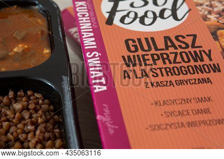 Odessa, Ukraine - September 10, 2021 Instant Porridge, Beef Stroganoff From So Food Trademark