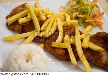 Traditional Dish Of The Region Of Valle Del Cauca In Colombia Called Chuleta Valluna