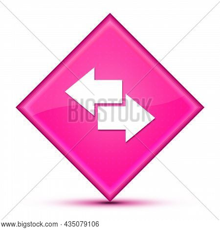 Transfer Icon Isolated On Special Pink Diamond Button Abstract Illustration