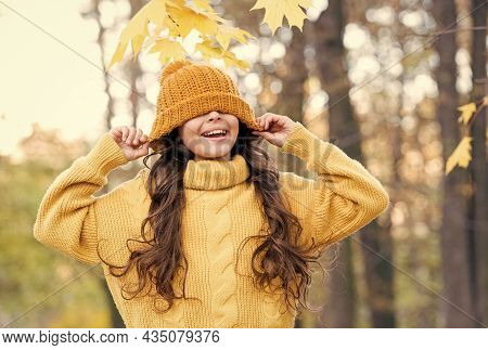 Autumn Fashion. Fall Is A Time For Fun. Fall Fashion For Kids. Autumn Style Of Child. Knitwear Warm 