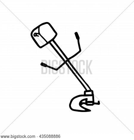 Grass And Weed Trimmer, Vector Illustration, Hand Drawn, Doodle