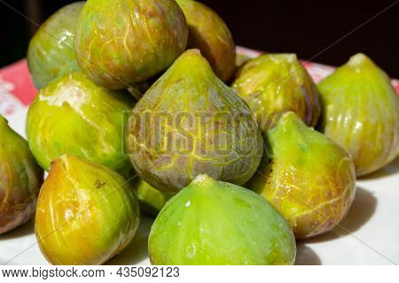 New Harvest Of Fresh Ripe Sweet Fig Fruits