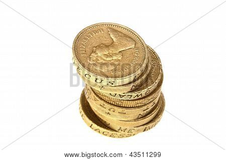 Pila de monedas de libra