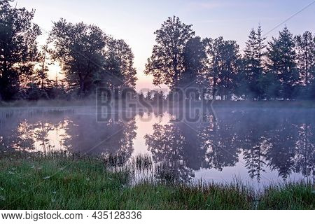 Sunrise in the National Park De Hoge Veluwe in the Netherlands