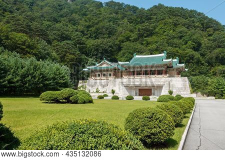 Hyangsan, North Pyongan Province, North Korea - July 28, 2014: International Friendship Exhibition. 