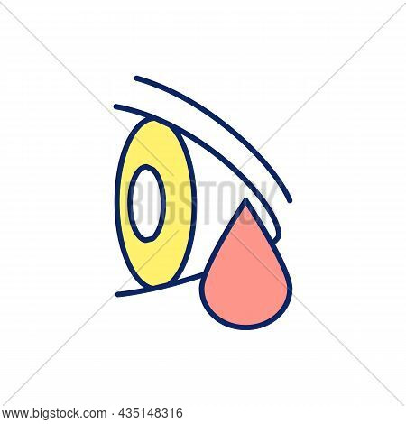 Bleeding In Eye Rgb Color Icon. Blocked Vision. Subconjunctival Hemorrhage. Eyesight Problems. Broke