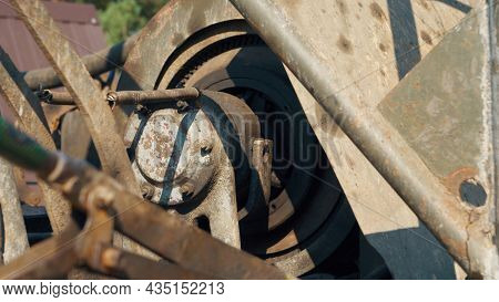 Water Well Drilling Rig, Drill Is Digging A Hole, Holes Boring In Ground With Drilling Rig Machine.