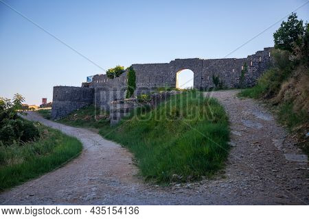 Ruins Of Medieval Fortress Tvrdava Mogren At The Shore Of Adriatic Sea, Montenegro.