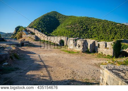 Ruins Of Medieval Fortress Tvrdava Mogren At The Shore Of Adriatic Sea, Montenegro.