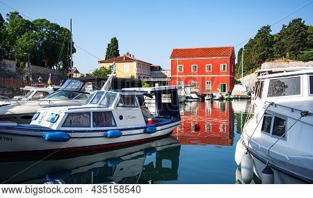 Zadar, Croatia - July 29, 2021: Port Of Fosa In The City Of Zadar, Croatia