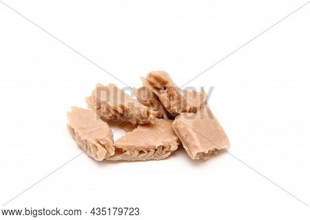 The Artificial Soy-based Meat Chicken Style Chunks Isolated On A White Background.