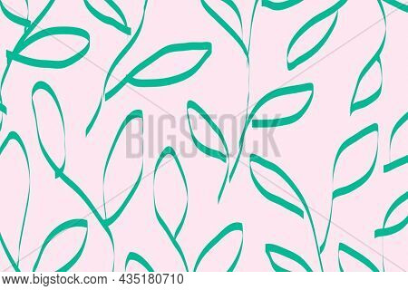 Leaf pattern background, green doodle, simple design