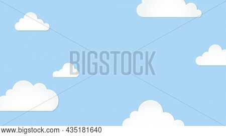 Cloud desktop wallpaper, pastel paper cut HD background