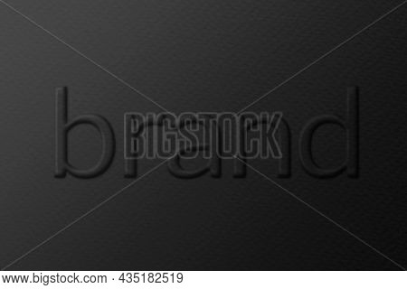 Brand word embossed typography on paper texture