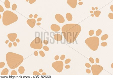 Desktop wallpaper, cute animal pattern, paw print illustration