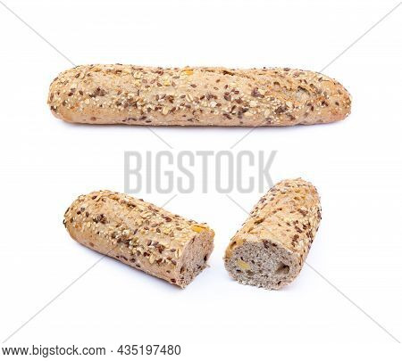 Whole Wheat Bread Isolated On White Background