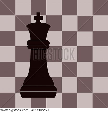 Chess King On The Chessboard. Poster Or Flyer Or Background.