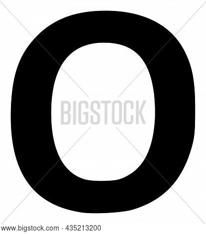 Omicron Greek Symbol Icon With Flat Style. Isolated Vector Omicron Greek Symbol Icon Illustrations, 