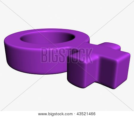female symbol on white background - 3d illustration