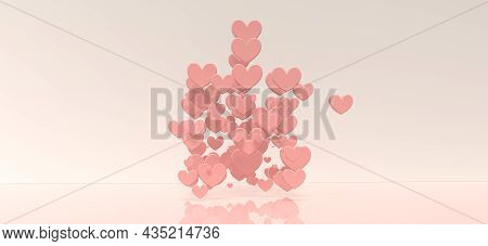 Hearts - Appreciation And Love Theme - 3d Render Illustration