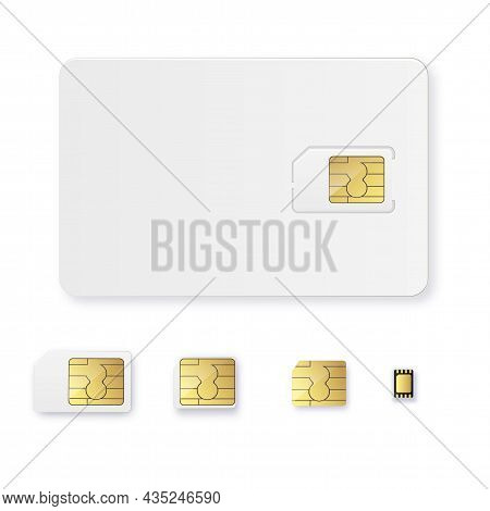 Sim Card Object Realistic Icon Vector. Simcard Isolated 3d Design Gsm.