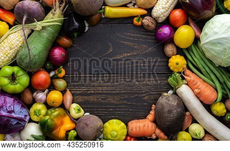 Background With Fresh Autumn Vegetables