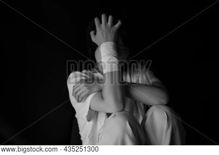 Image Of A Woman Who Is Sad