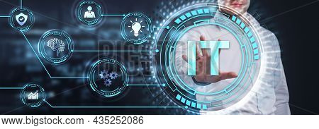 It Consultant Presenting Tag Cloud About Information Technology