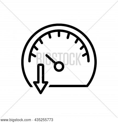 Black Line Icon For Slow Stilly Accelerate Gauge Speedometer Indicator