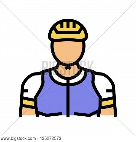Male Cyclist Color Icon Vector. Male Cyclist Sign. Isolated Symbol Illustration